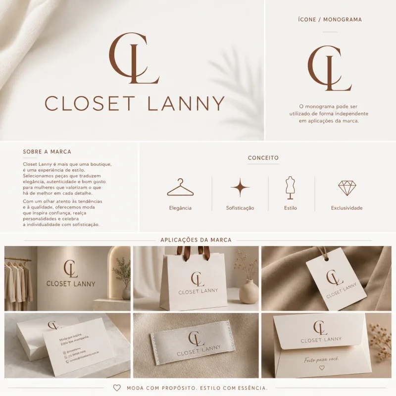 Identidade visual para loja de moda feminina — Closet Lanny